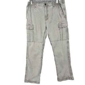 Theโ Territory Ahead Pants Mens Large Grey Cargo Elastic Waist 34x28 Stretch